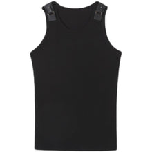 Load image into Gallery viewer, Detachable Leather Tab Sleeveless Vest
