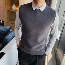 Load image into Gallery viewer, Fake Two Piece Shirt Collar Slim Sweater
