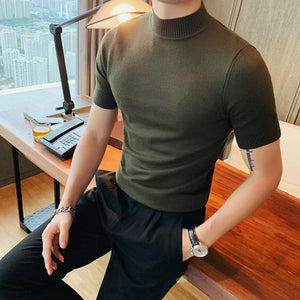 Half High Neck Knitted T-shirt