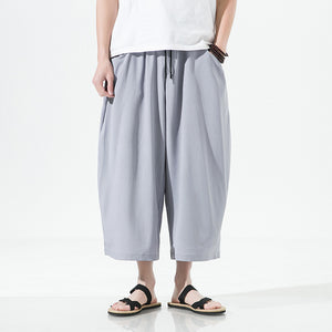 Loose Harem Stretch Cropped Wide Leg Pants