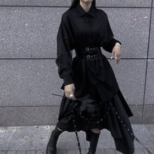 Load image into Gallery viewer, Dark Vintage Shirt High Waist Irregular Skirt
