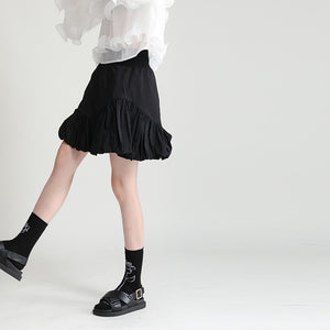 Elastic High Waist Bubble Bud Short Skirt