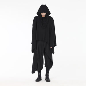 Dark Removable Cap Loose Cloak