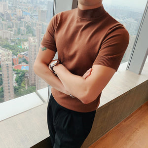 Half High Neck Knitted T-shirt