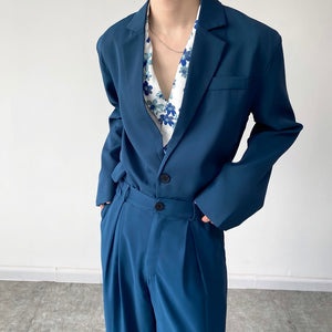 Simple Indigo Retro Blazer