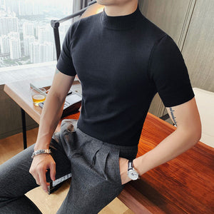 Half High Neck Knitted T-shirt