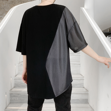 Load image into Gallery viewer, Patchwork Irregular Hem Short Sleeve T-Shirt
