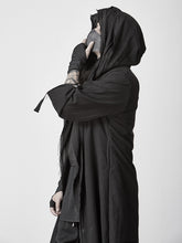 Load image into Gallery viewer, Black Cape Trench Coat Robe
