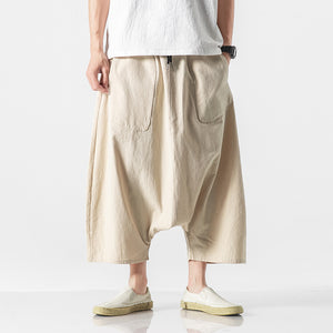 Summer Loose Low-crotch Baggy Cropped Pants