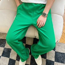 Load image into Gallery viewer, Pinstripe Green Loose Lounge Pants
