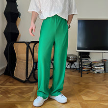 Load image into Gallery viewer, Pinstripe Green Loose Lounge Pants
