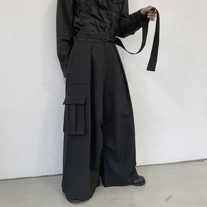 Three-dimensional Pocket Wide-leg Trouser