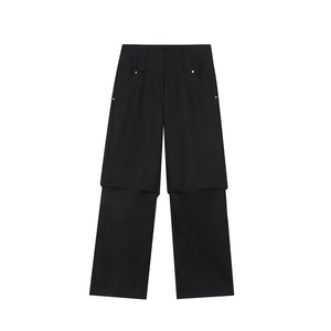 Double Waist Loose Straight-leg Trousers