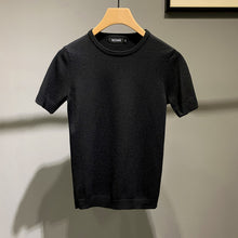 Load image into Gallery viewer, Half Turtleneck Knit Short Sleeve T-Shirt
