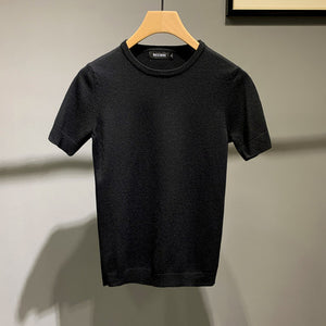 Half Turtleneck Knit Short Sleeve T-Shirt