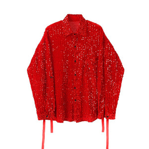 Sequined Red Shirt