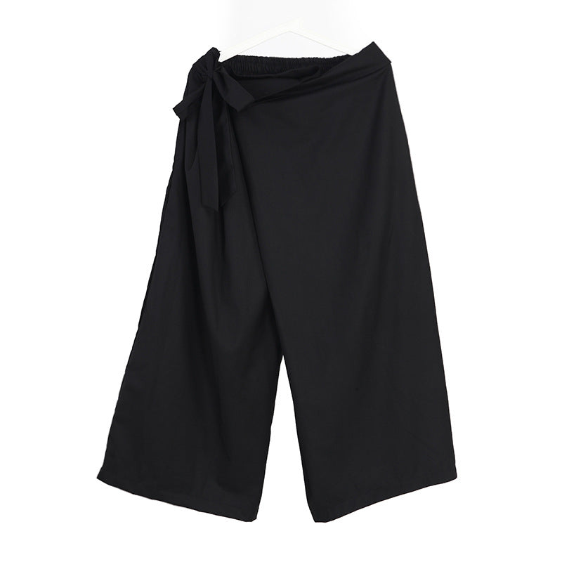 Black Culottes Wide Leg Loose Casual Pants