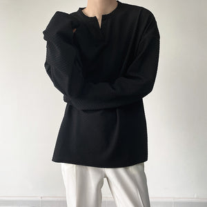 Small V-neck Long-sleeved T-shirt