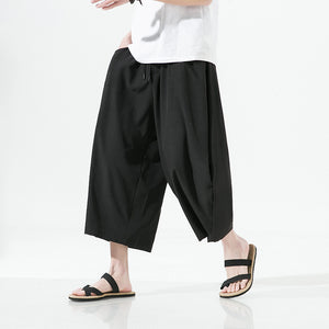 Loose Harem Stretch Cropped Wide Leg Pants