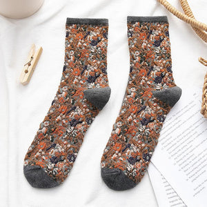 Winter  Ethnic Cute Floral Socks