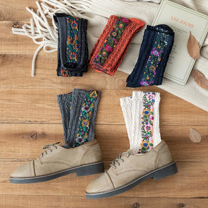 Warm Ethnic Cute Floral Printing Socks