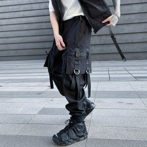 Techwear Big Pocket Elastic Waist Cargo Pants