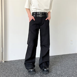 Double Waist Loose Straight-leg Trousers