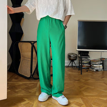 Load image into Gallery viewer, Pinstripe Green Loose Lounge Pants
