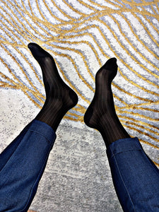 Ultra-thin Men's Striped Stockings