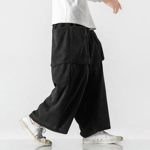 Corduroy Drape Straight Wide-leg Pants