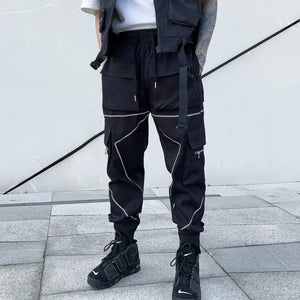 Techwear Contrast Cargo Pants