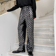 Load image into Gallery viewer, Sequin-paneled Plaid Trousers
