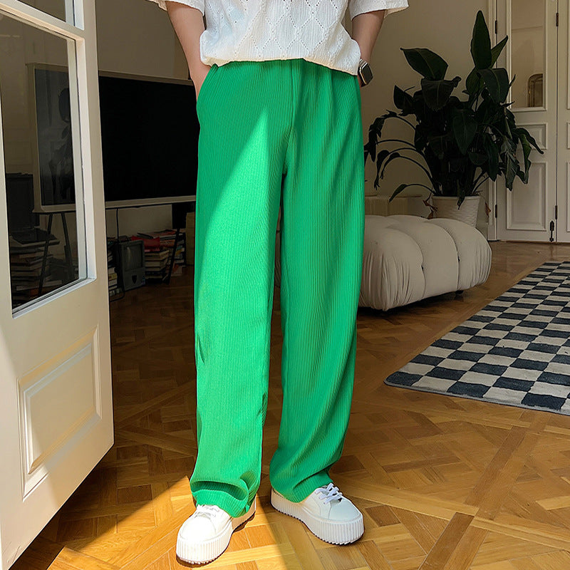 Pinstripe Green Loose Lounge Pants