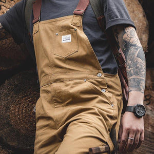 Retro Khaki Classic Overalls