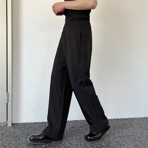 Waist Cutout Straight Wide-leg Trousers