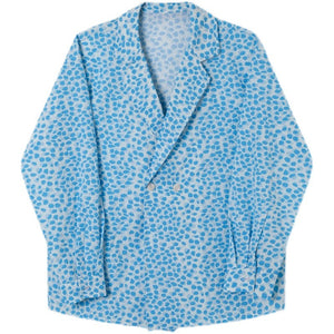 Blue Polka Dot Lapel Shirt