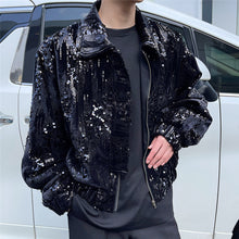 Load image into Gallery viewer, Black Sequined Cropped Jacket
