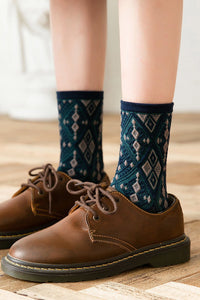 Lovely Retro Ethnic Rhombus Print Socks