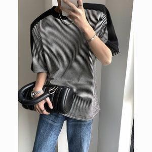 Striped Panel Short Sleeve T-shirt