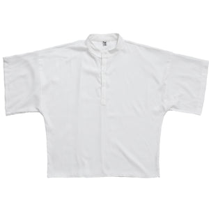 Loose Stand Collar Half Sleeve Shirt