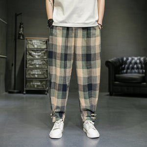 Men's Plaid Harem Pants