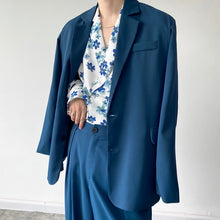 Load image into Gallery viewer, Simple Indigo Retro Blazer
