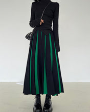 Load image into Gallery viewer, Color-block A-line Knitted Skirt
