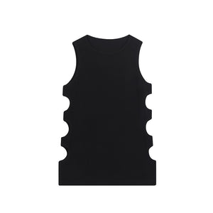 Side Cutout Crew Neck Vest