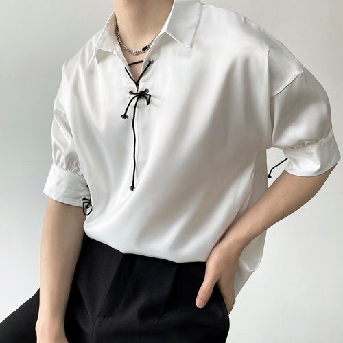 Drawstring Short-sleeved Shirt