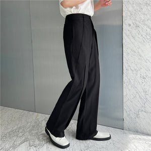 Irregularly Pressed Pleated Trousers