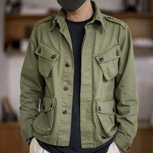 Load image into Gallery viewer, Retro Military Style Army Green Jacket
