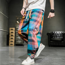 Load image into Gallery viewer, Cotton Linen Plaid Loose Casual Pants
