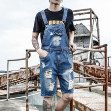 Load image into Gallery viewer, Loose Retro Denim Ripped Overalls
