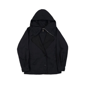 Large Lapel Hooded Retro Jacket